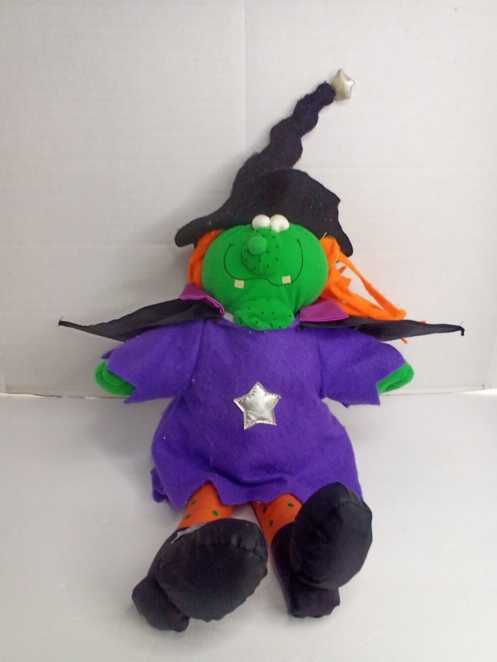 Vintage 1996 International Silver Company Witch Puppet Plush Halloween Toy Decor